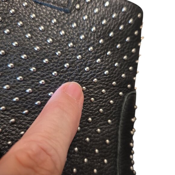 Size 9 Rebecca Minkoff Sierra Black Leather Silver Stud Accent Pull-On Booties - Picture 8 of 10